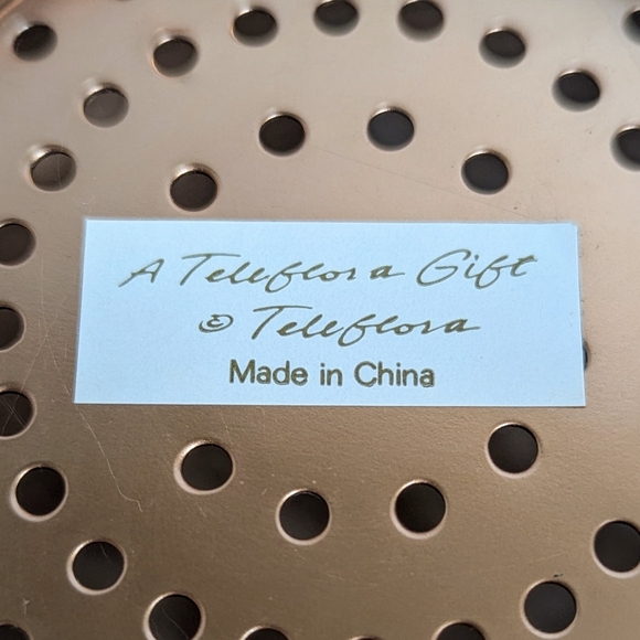 Vintage Teleflora Copper Collander Heart Shape Holes White Porcelain Handles - Picture 8 of 12